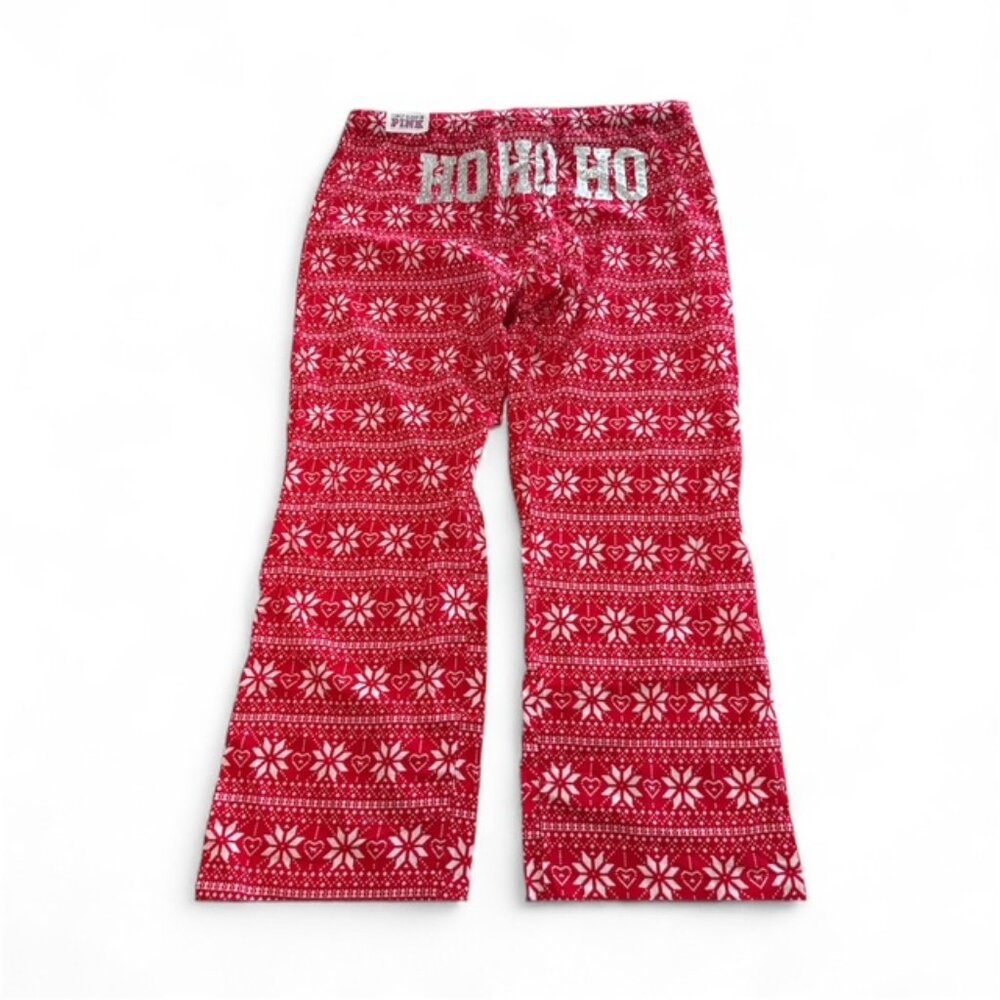 NWT Y2K Rare 2010 Victoria's Secret PINK Holiday Pajama Pants, Red, Large